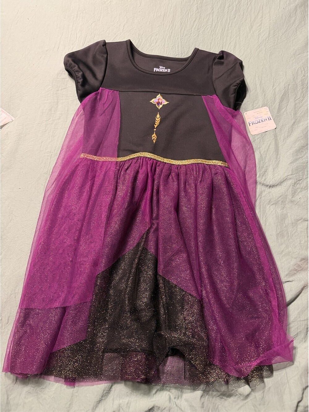 Disney Frozen II Girls Anna Dress Purple Tutu Sparkle Size L 10-12